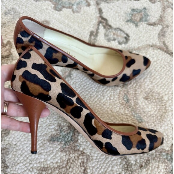 Bettye Muller Leopard Calf Hair Pointed Toe Pumps High Heels Size 39 US 9 - Picture 1 of 9